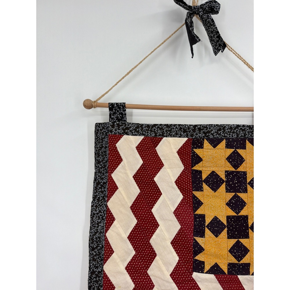Americana Quilted Valor Flag Wall Hanging Primitive Folk Art Jul 4th 250th Anni - Picture 3 of 12
